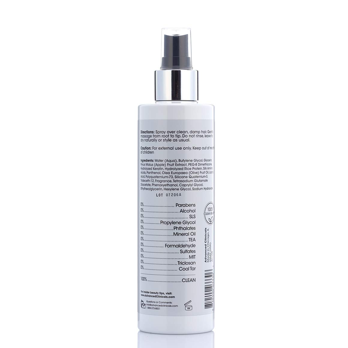 Foto 4 pulgar | Aerosol Desenredante De Queratina Advanced Clinicals, 240 Ml - Venta Internacional.