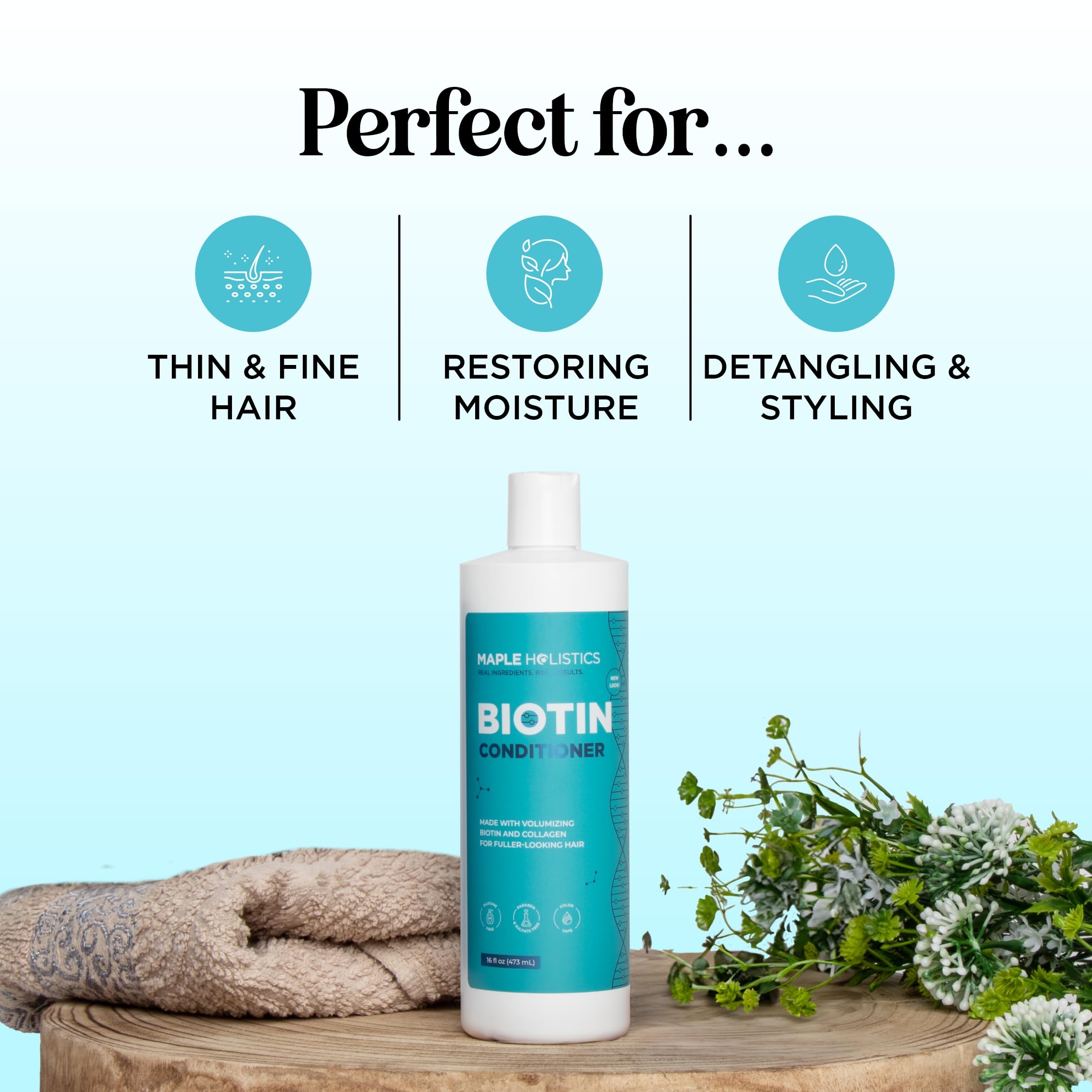 Foto 2 | Acondicionador Maple Holistics Con Biotina Voluminizadora Para Cabello Delgado - Venta Internacional.