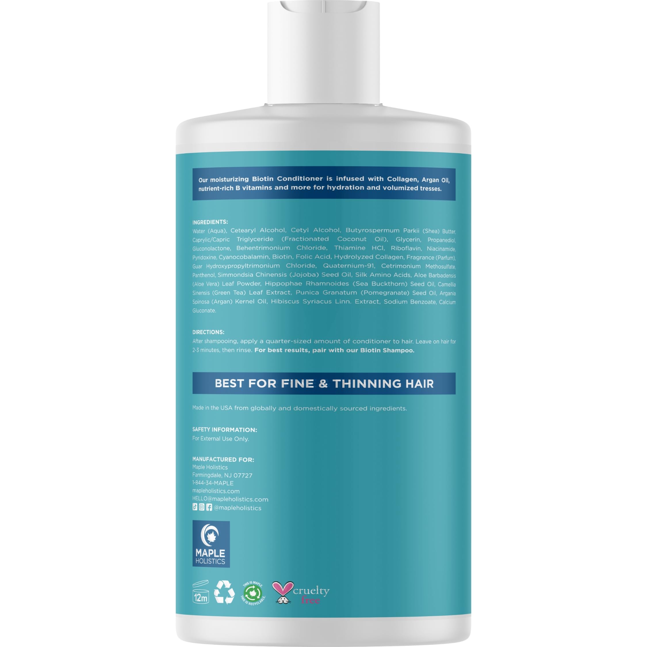 Foto 7 pulgar | Acondicionador Maple Holistics Con Biotina Voluminizadora Para Cabello Delgado - Venta Internacional.