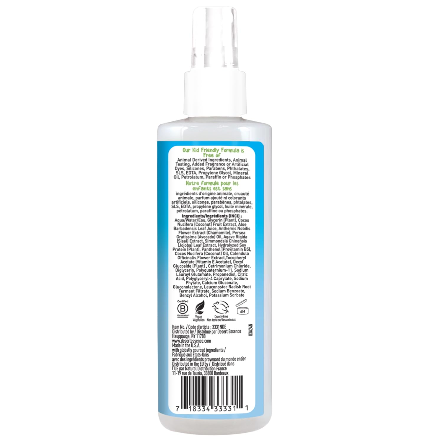 Foto 7 pulgar | Desenredante En Aerosol Acondicionador Desert Essence Kids, 240 Ml - Venta Internacional.
