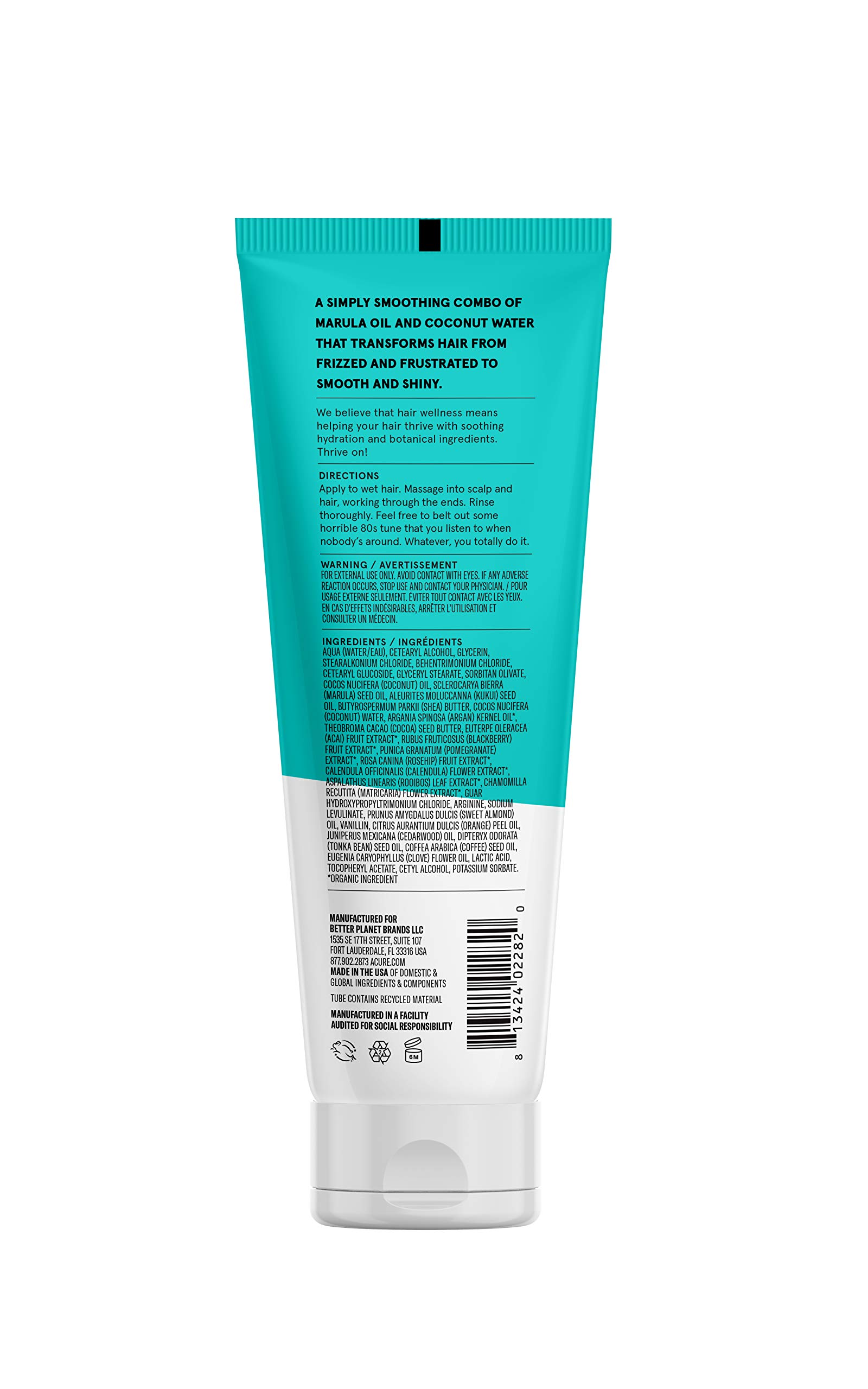 Foto 4 pulgar | Acondicionador Acure Simply Smoothing Con Aceite De Marula, 240 Ml, 100% Vegano - Venta Internacional.