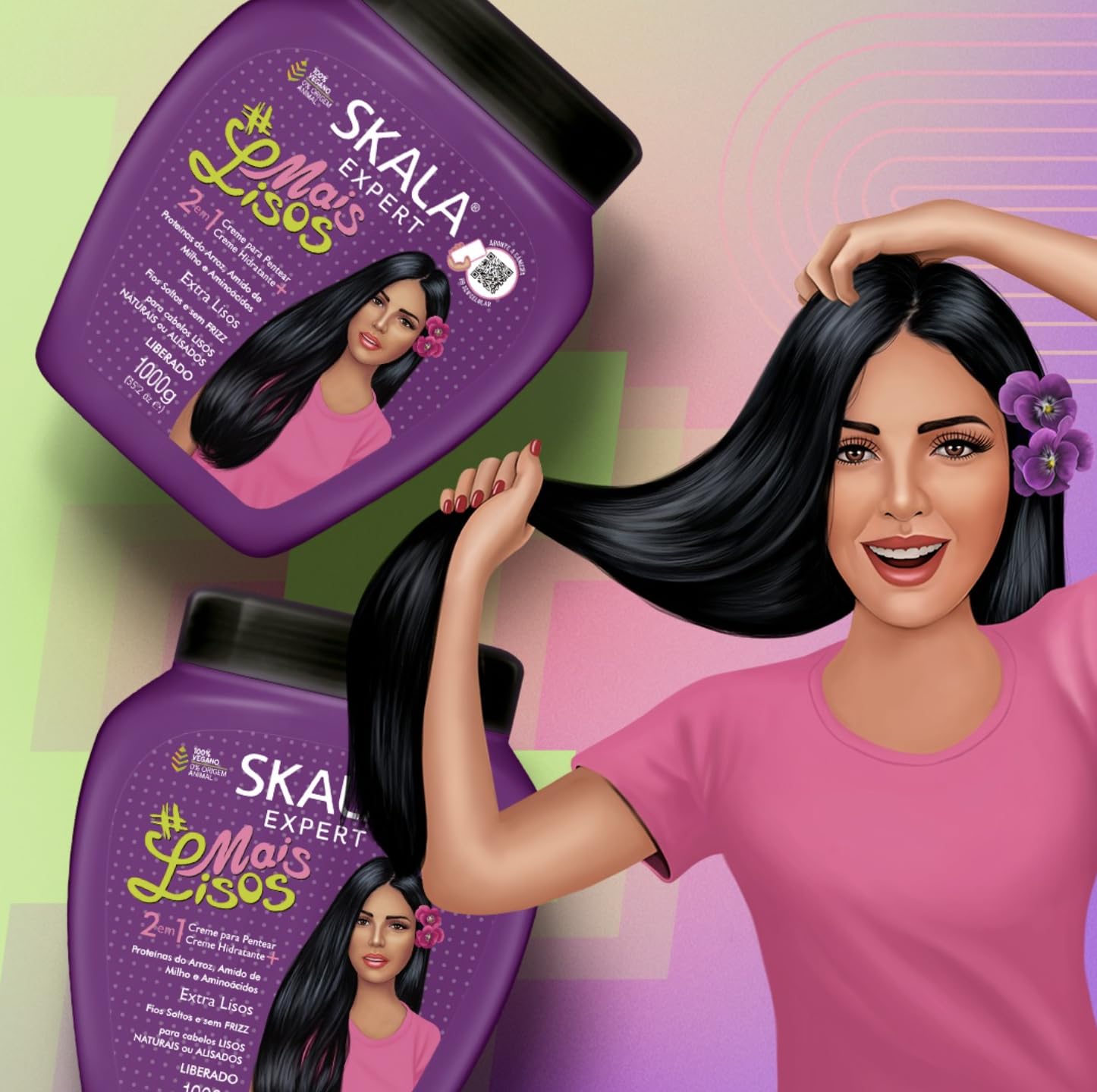 Foto 5 pulgar | Crema Acondicionadora Y Para Peinar Skala Mais Lisos - Venta Internacional.