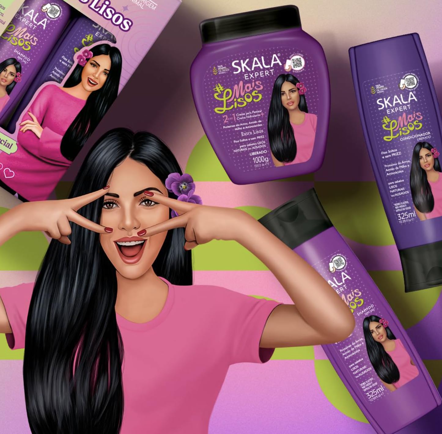 Foto 6 pulgar | Crema Acondicionadora Y Para Peinar Skala Mais Lisos - Venta Internacional.