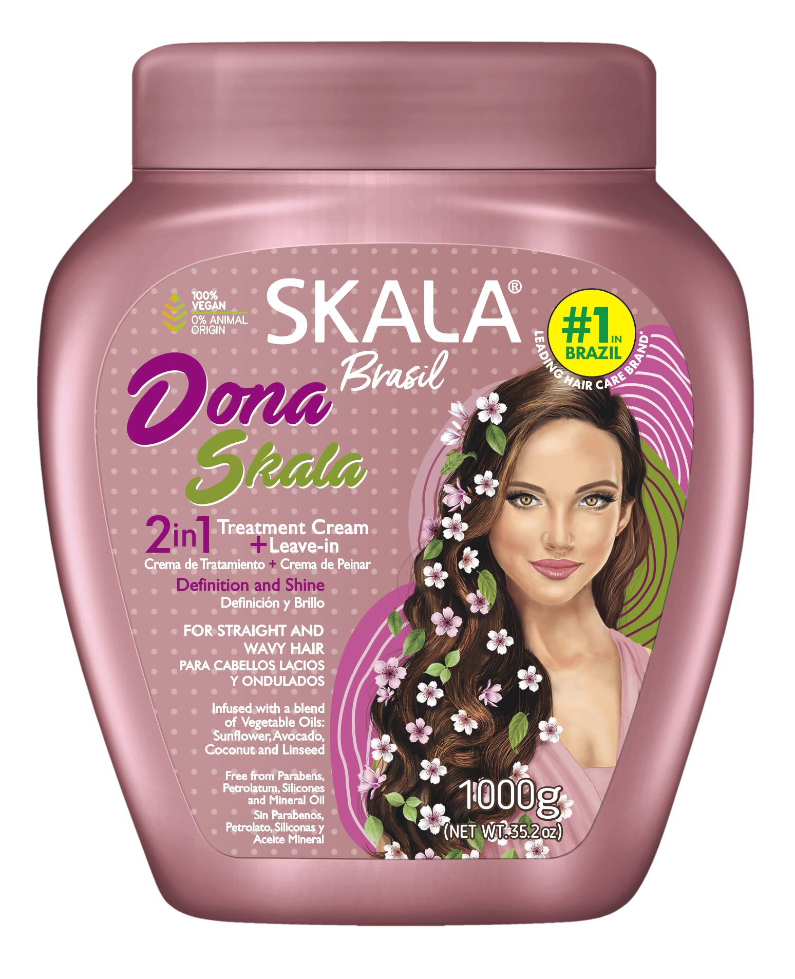 Crema Para El Cabello Skala Dona Con Girasol  Aguacate Y Coco  1 Paquete - Venta Internacional.