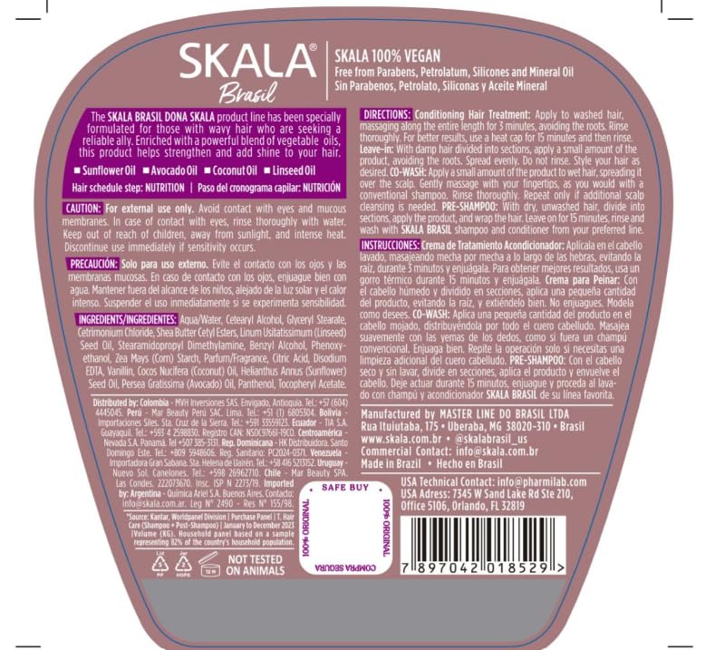 Foto 3 pulgar | Crema Para El Cabello Skala Dona Con Girasol  Aguacate Y Coco  1 Paquete - Venta Internacional.