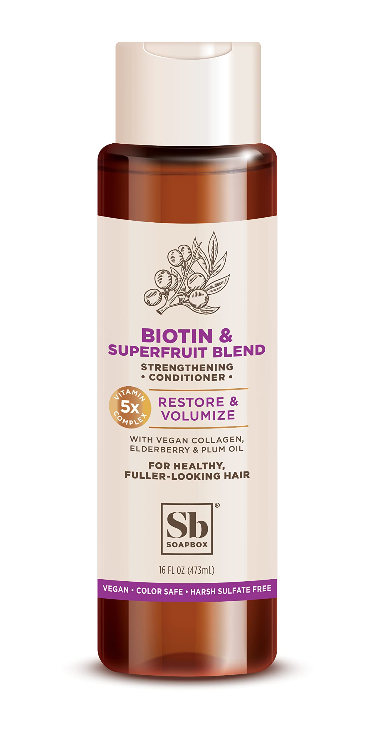 Foto 1 | Acondicionador Para El Cabello Soapbox Voluminizing Con Biotina Y Superfruta  480 Ml - Venta Internacional.