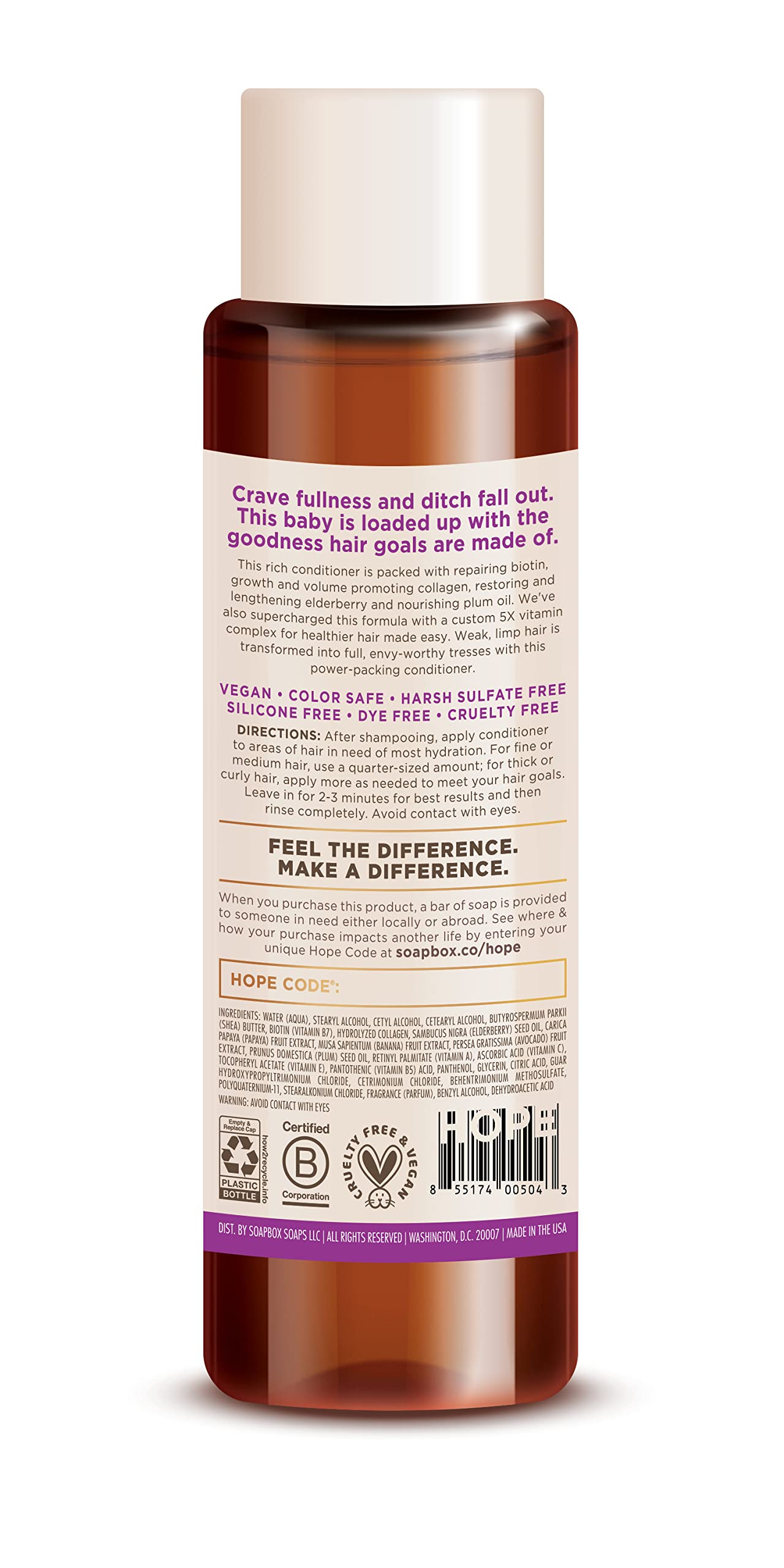Foto 2 | Acondicionador Para El Cabello Soapbox Voluminizing Con Biotina Y Superfruta  480 Ml - Venta Internacional.