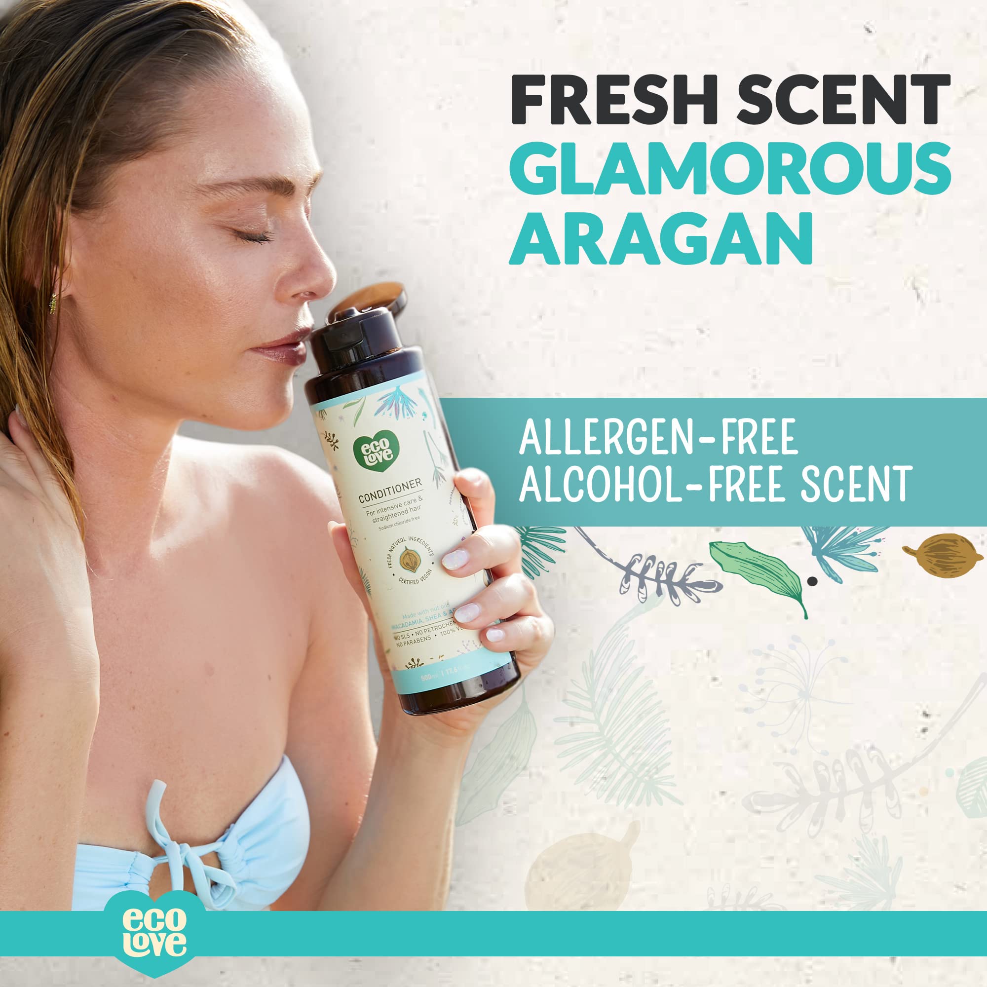 Foto 3 | Tratamiento Acondicionador Ecolove Natural Moroccan Oil 500 Ml - Venta Internacional.
