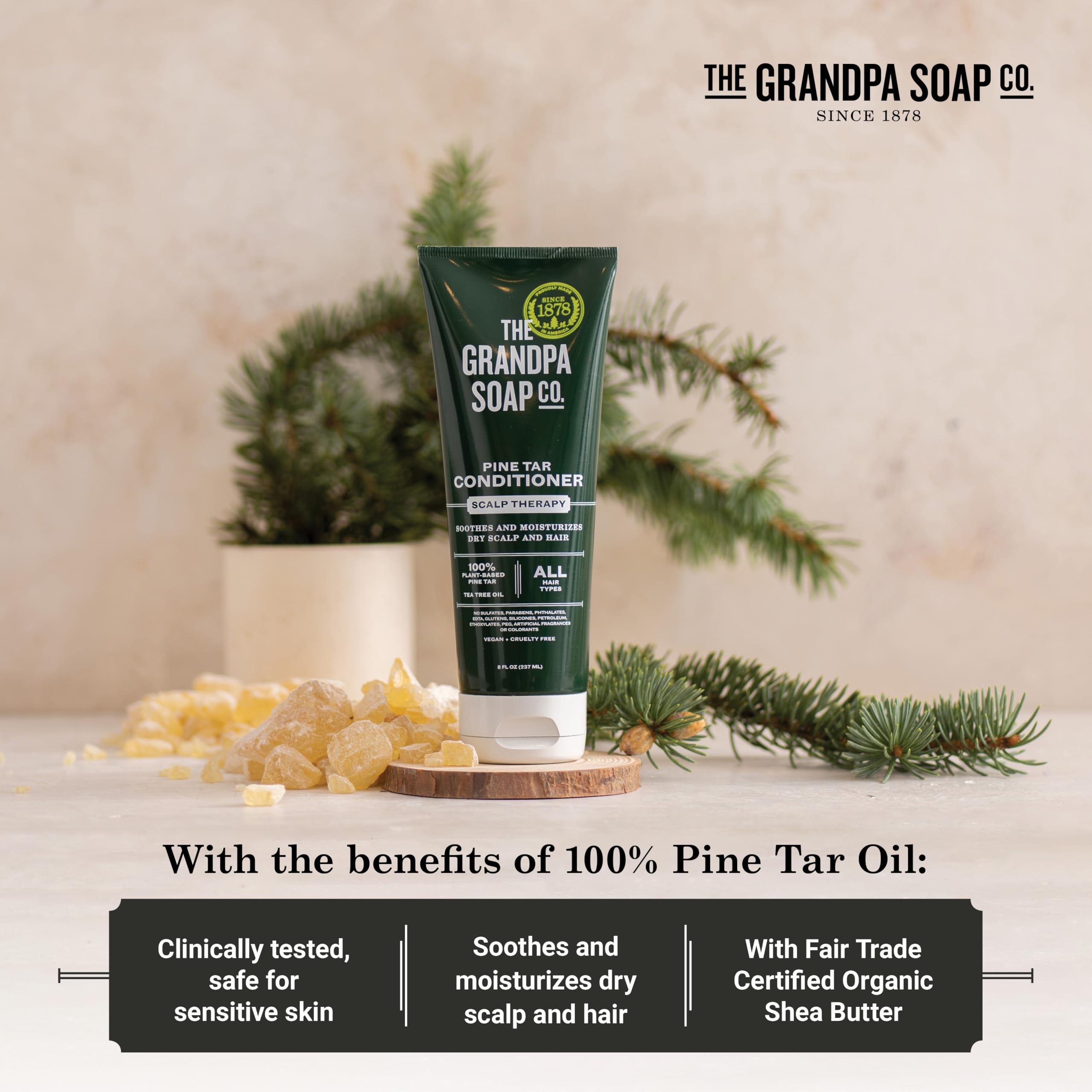 Foto 5 pulgar | Acondicionador The Grandpa Soap Company Pine Tar 240 Ml  Vegano - Venta Internacional.