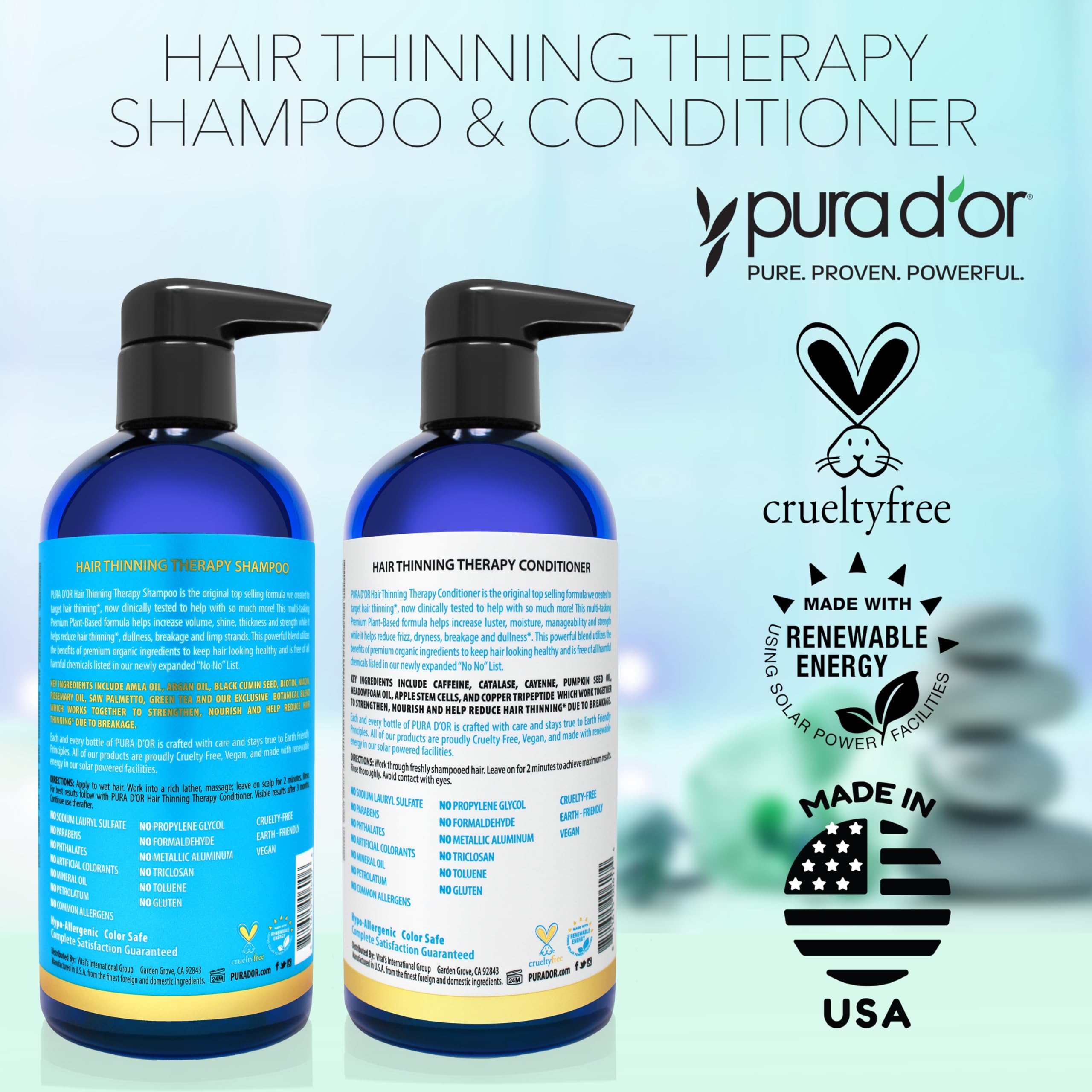 Foto 7 | Set De Champú Y Acondicionador Pura D'or Hair Thinning Therapy - Venta Internacional.