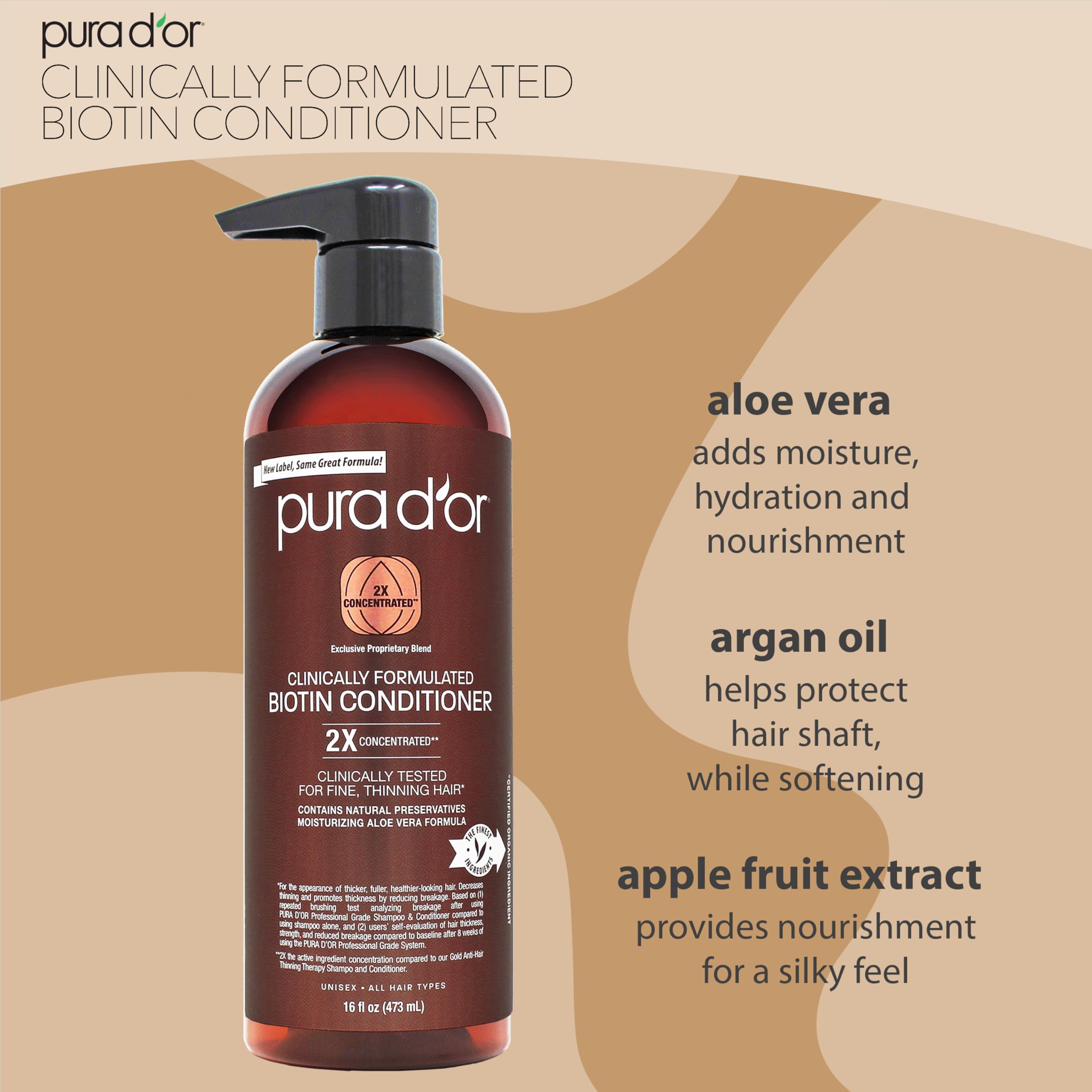 Foto 3 pulgar | Acondicionador Pura D'or Biotin Professional Grade 473ml - Venta Internacional.