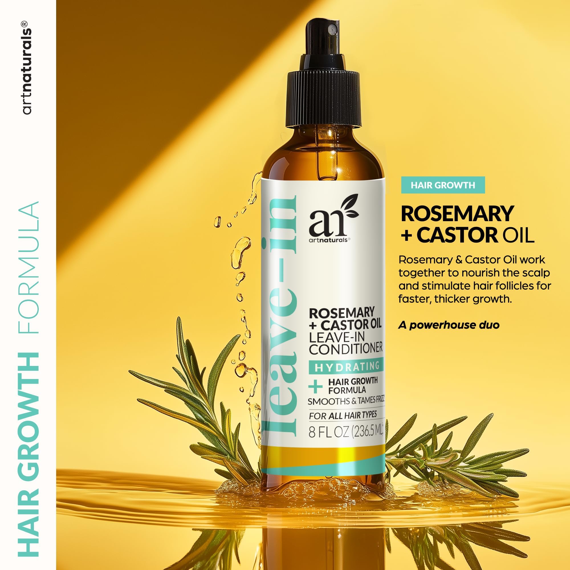 Foto 4 pulgar | Acondicionador Sin Enjuague Artnaturals Con Aceite De Romero Y Ricino 236 Ml - Venta Internacional.