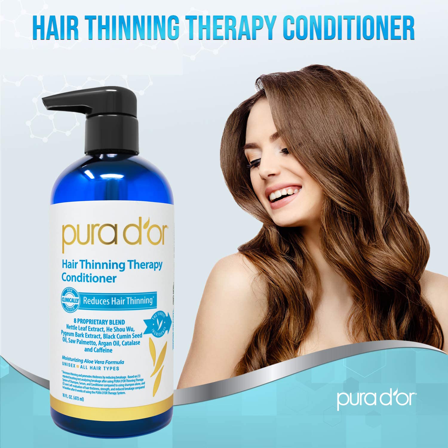 Foto 4 pulgar | Acondicionador Pura D'or Para Adelgazar El Cabello Con Biotina  473 Ml - Venta Internacional.
