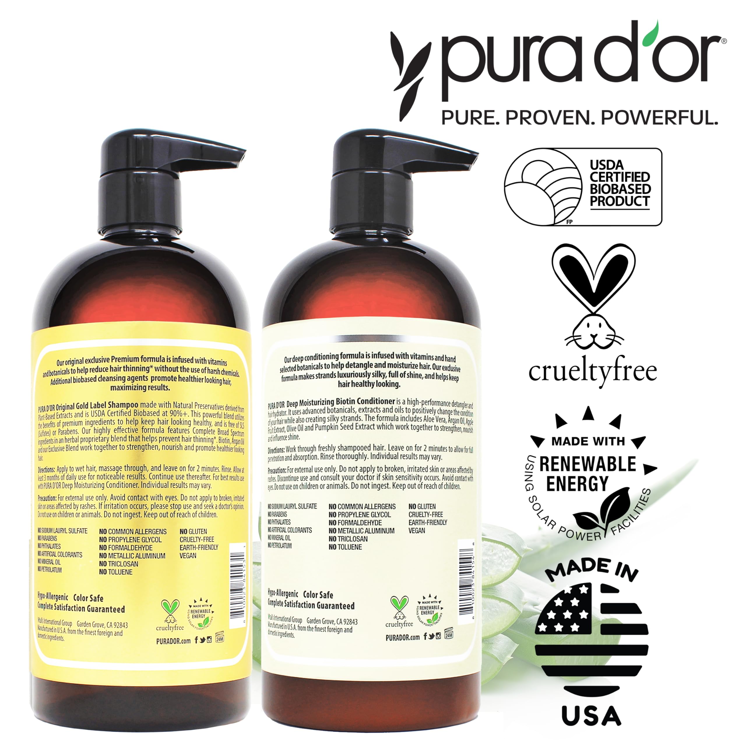Foto 7 | Champú Y Acondicionador Pura D'or Antidiluyente Biotina 720ml X2 - Venta Internacional.