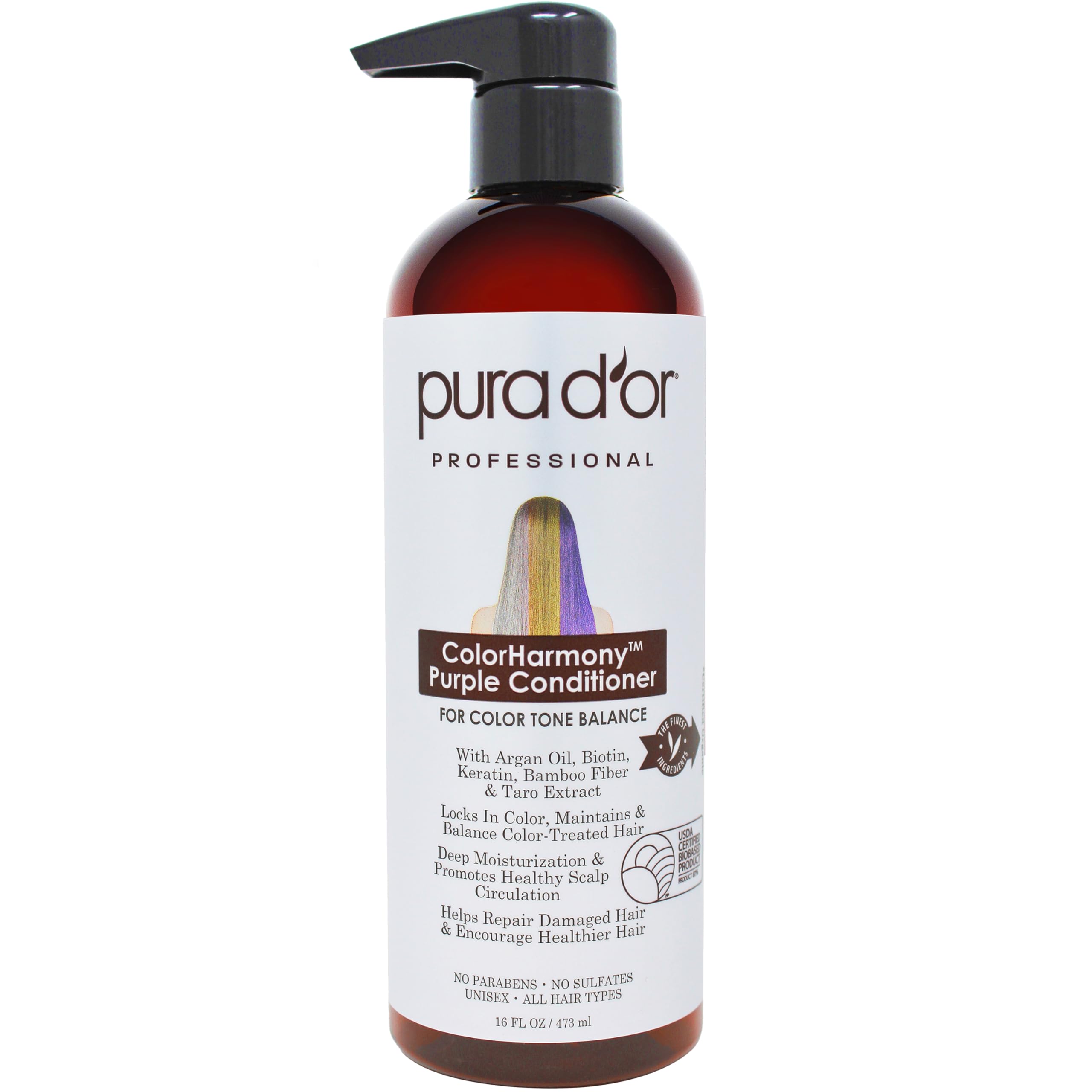 Foto 2 pulgar | Acondicionador Pura D'or Colorharmony Purple 473 Ml Para Cabello Teñido - Venta Internacional.