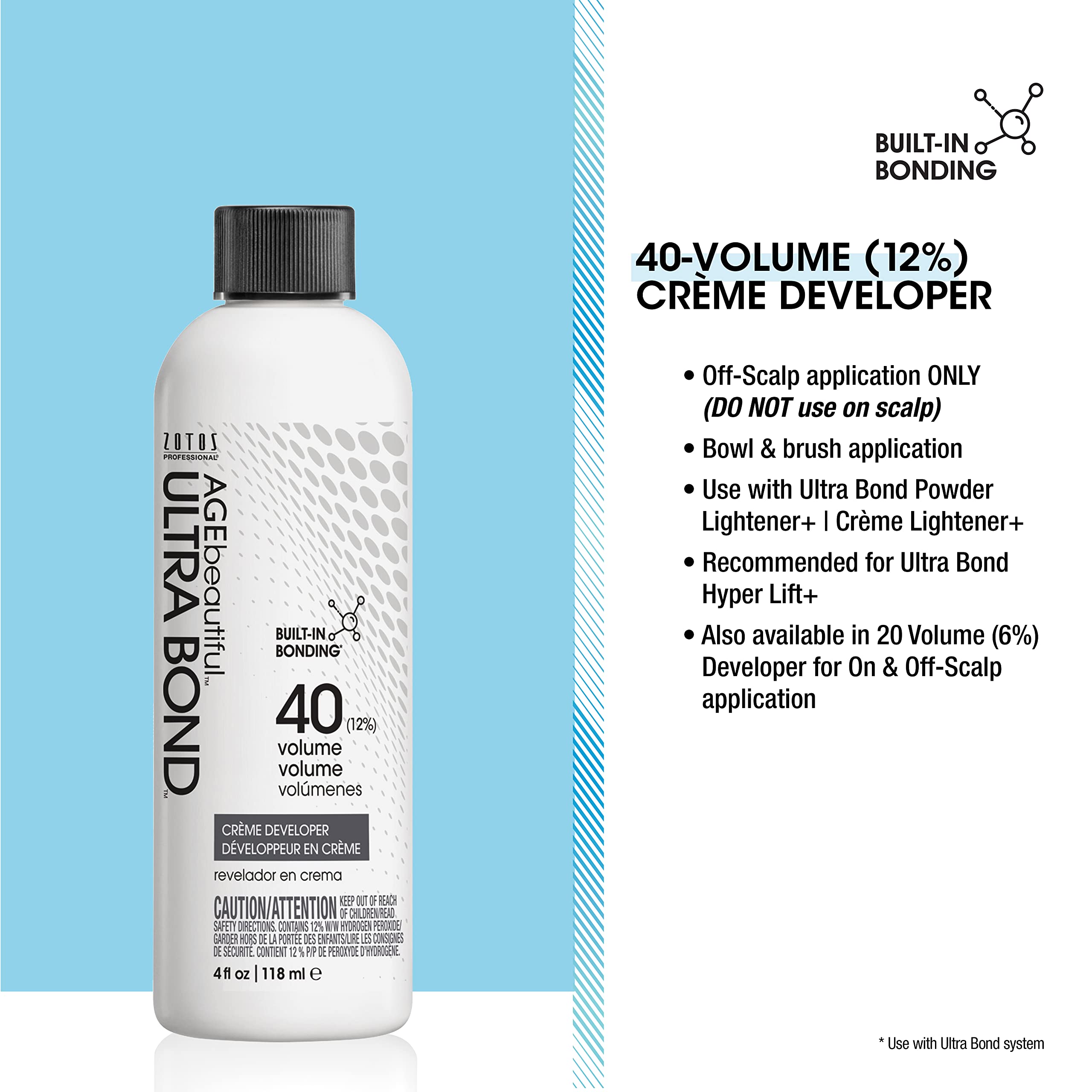 Foto 4 pulgar | Revelador De Cabello Age Beautiful Ultra Bond 40, Volumen 120 Ml - Venta Internacional.