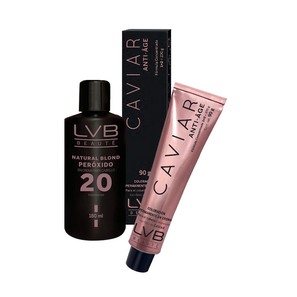 Tinte LVB Beauté En Crema Matizador #0.77 Verde Enriquecido Con Elixir De Caviar 90 Gr