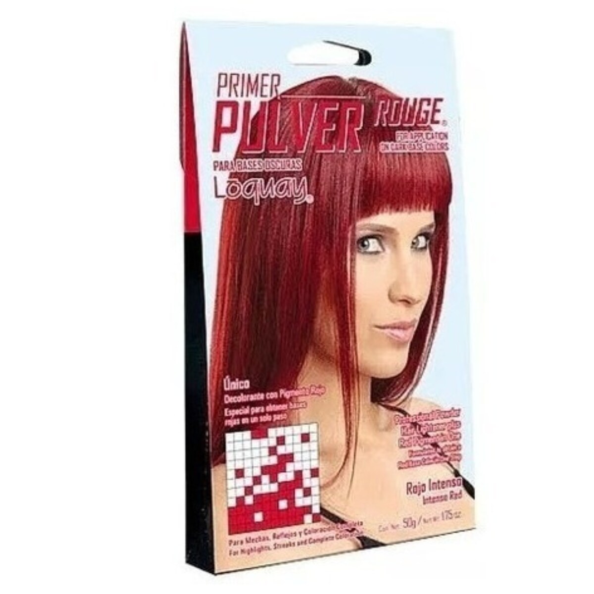 Polvo Decolorante para Cabello Loquay Pigmento Rojo Borgoña Cobriz $196