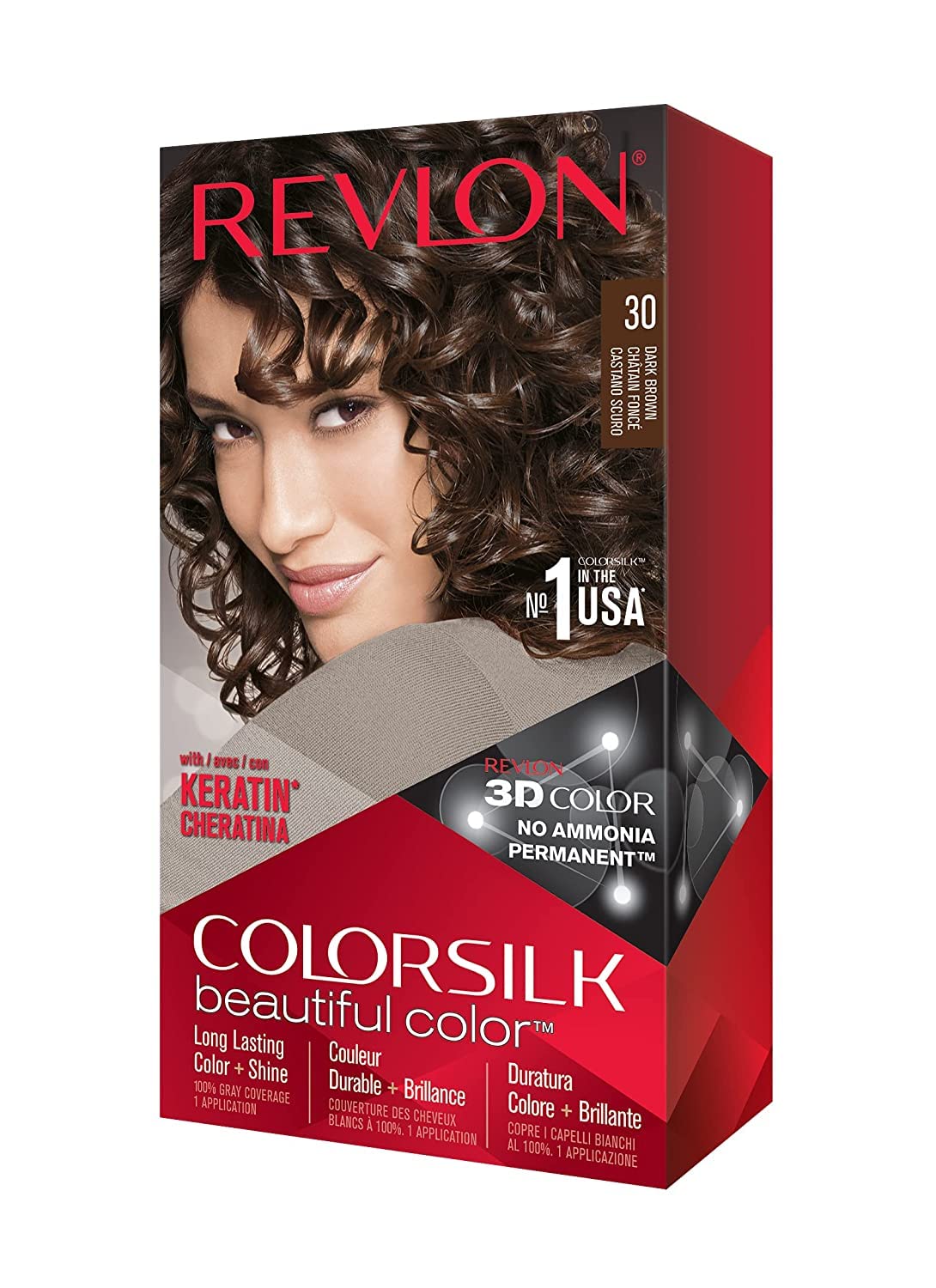 Venta Internacional - Tinte De Pelo Revlon Colorsilk 30 Marrón Oscuro 1 Unidad