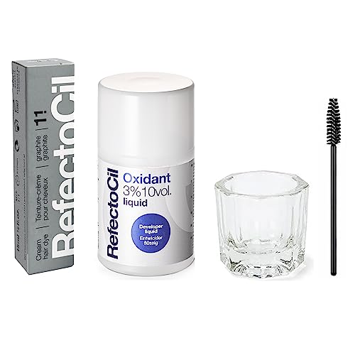 Venta Internacional - Kit Para Teñir El Cabello Refectocil Graphite (#1 .1) Con Tinte Crema Gris