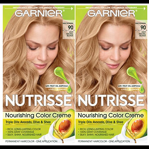 Foto 2 pulgar | Garnier Hair Color Nutrisse Crema Nutritiva, 90 Rubio Natural Claro (macadamia), 2 Count - Venta Internacional.