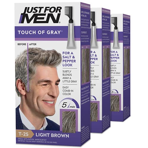 Foto 2 pulgar | Kit De Coloración De Cabello Solo Para Hombres Touch Of Grey Light Brown - Venta Internacional.