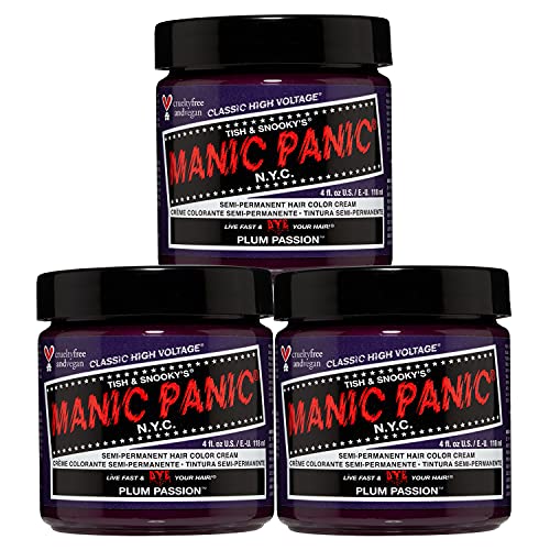 Foto 3 pulgar | Tinte Para El Cabello Manic Panic Plum Passion Classic High Voltage, Paquete De 3 - Venta Internacional.