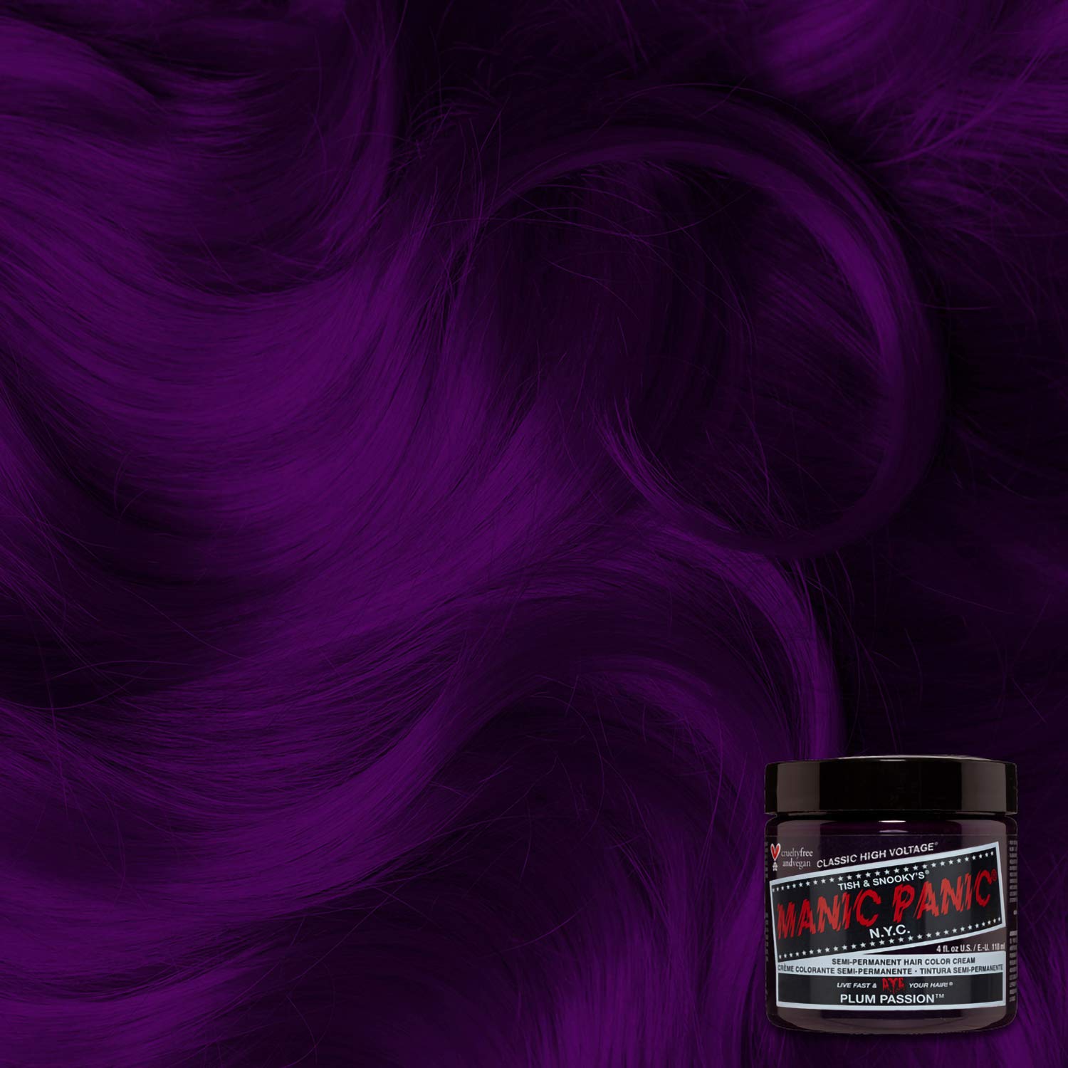 Foto 6 pulgar | Tinte Para El Cabello Manic Panic Plum Passion Classic High Voltage, Paquete De 3 - Venta Internacional.