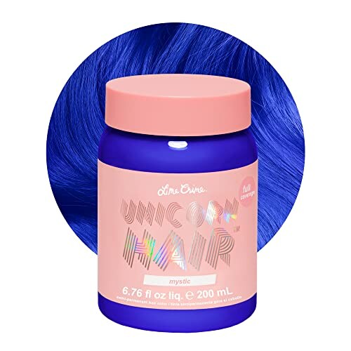 Tinte Para El Cabello Lime Crime Unicorn, Cobertura Total, Mystic Blue Vegan - Venta Internacional. $725