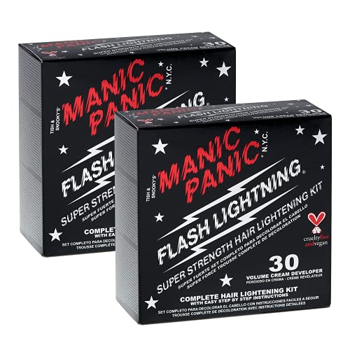 Kit De Decoloración Para Cabello Manic Panic 30 Vol Lightning, Paquete De 2 - Venta Internacional.