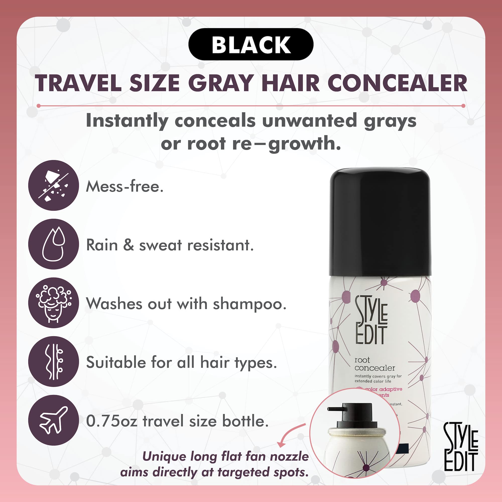 Foto 2 | Revestimiento De Cabello Negro Root Touch Up Style Edit - Venta Internacional.