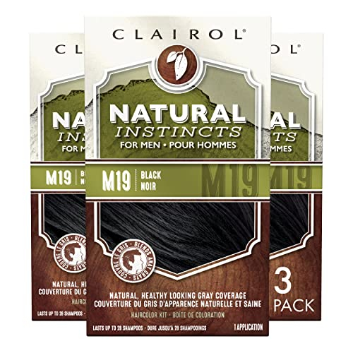 Tinte Para Cabello Clairol Natural Instincts Men M19 Negro, Paquete De 3 - Venta Internacional.