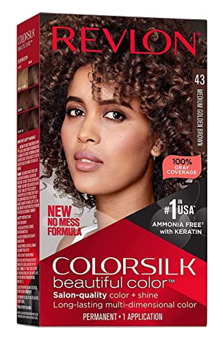 Tinte De Pelo Revlon Colorsilk Medium Golden Brown, 1 Paquete De 8 - Venta Internacional.