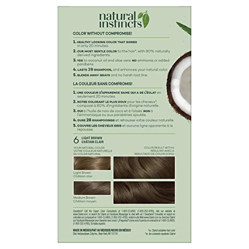 Foto 3 pulgar | Tinte Para El Cabello Clairol Natural Instincts Semipermanente 6 Light Br - Venta Internacional.