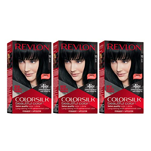 Color De Pelo Revlon Colorsilk Beautiful Color 010 Black, Paquete De 3 - Venta Internacional.