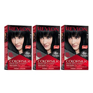 Foto 1 | Color De Pelo Revlon Colorsilk Beautiful Color 010 Black, Paquete De 3 - Venta Internacional.