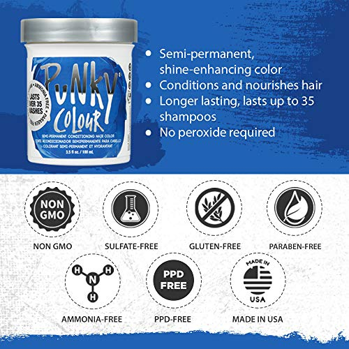 Foto 4 pulgar | Tratamiento De Coloración Para El Cabello Punky Atlantic Blue 100ml Vegan - Venta Internacional.