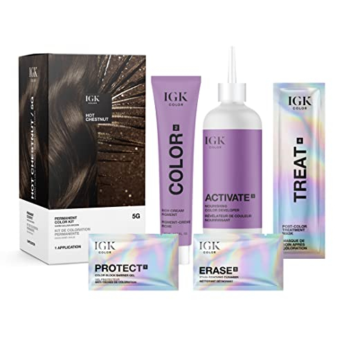 Foto 3 pulgar | Kit De Coloración Para El Cabello Igk Permanent Hot Chestnut 135 Ml - Venta Internacional.