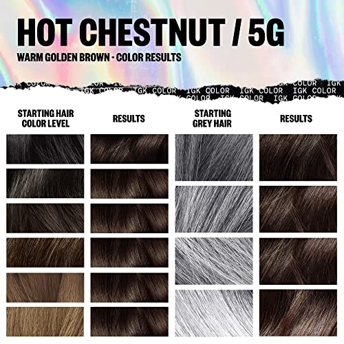 Foto 6 pulgar | Kit De Coloración Para El Cabello Igk Permanent Hot Chestnut 135 Ml - Venta Internacional.