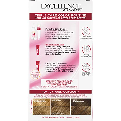 Foto 8 pulgar | Tinte Para El Cabello L'oreal Excellence Brown, Cobertura 100% Gris - Venta Internacional.