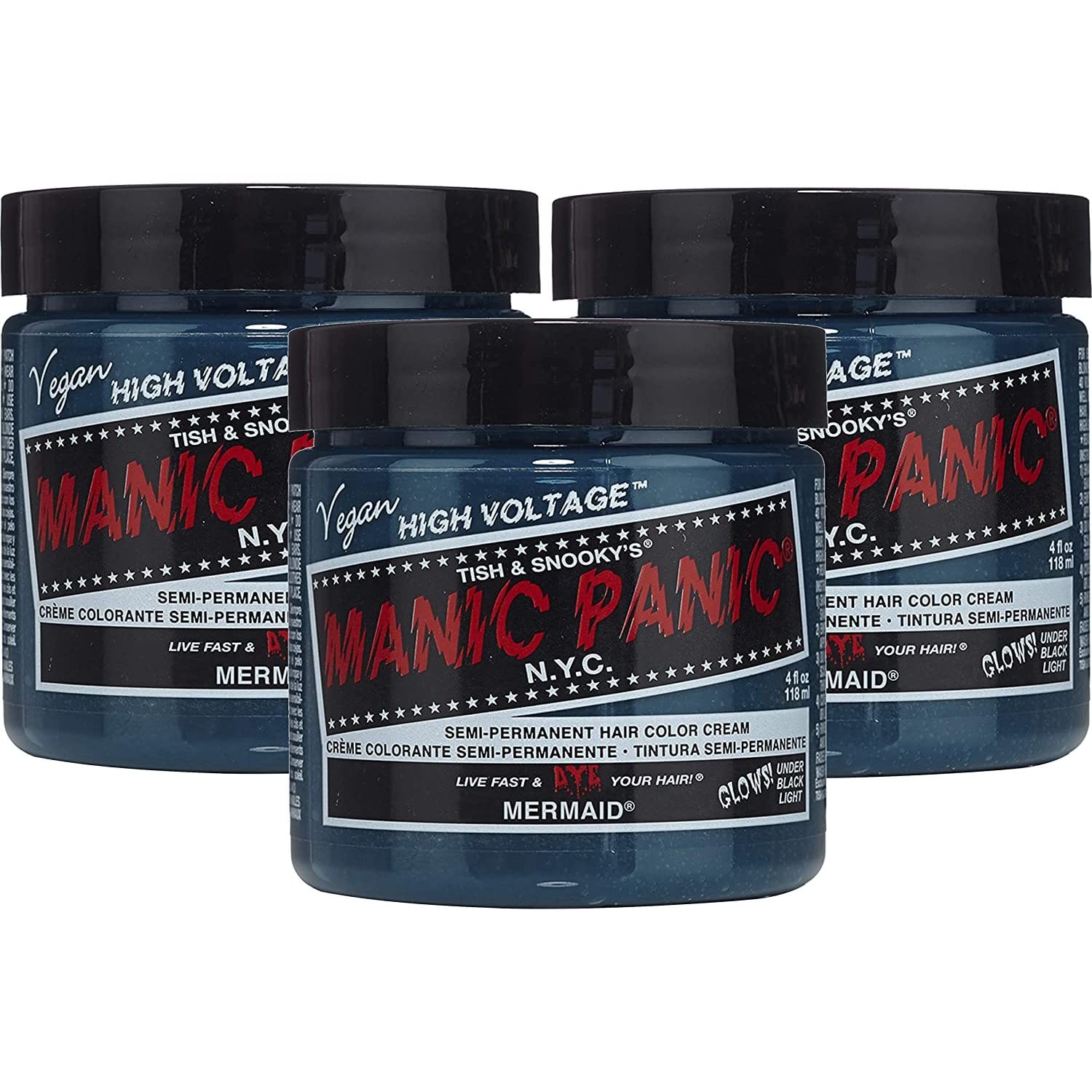 Foto 2 | Tinte Para El Cabello Manic Panic Mermaid Classic High Voltage, Paquete De 3 - Venta Internacional.