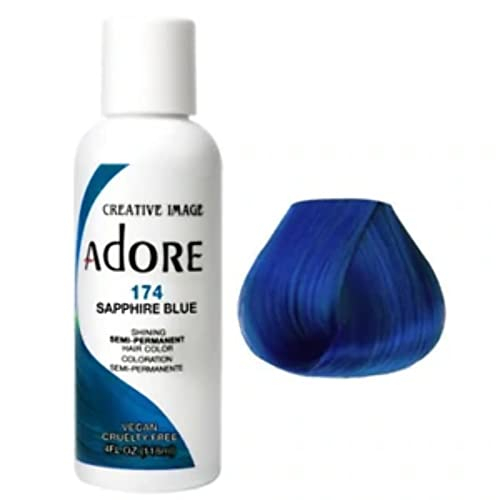 Foto 2 pulgar | Tinte De Pelo Adore Semi Permanent #174 Sapphire Blue 120 Ml - Venta Internacional.