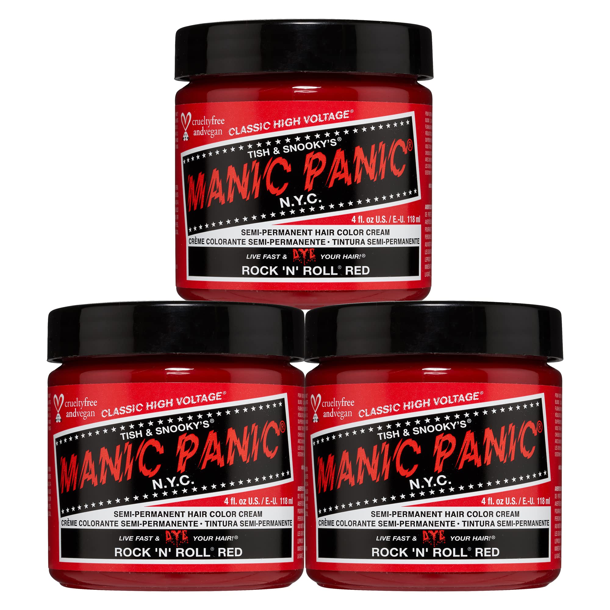 Foto 2 pulgar | Tinte Para El Cabello Manic Panic Rock N Roll Red Classic, Paquete De 3 - Venta Internacional.