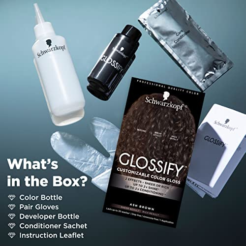 Foto 5 | Color Gloss Schwarzkopf Glossify Marrón Ceniza, 30 Lavados - Venta Internacional.
