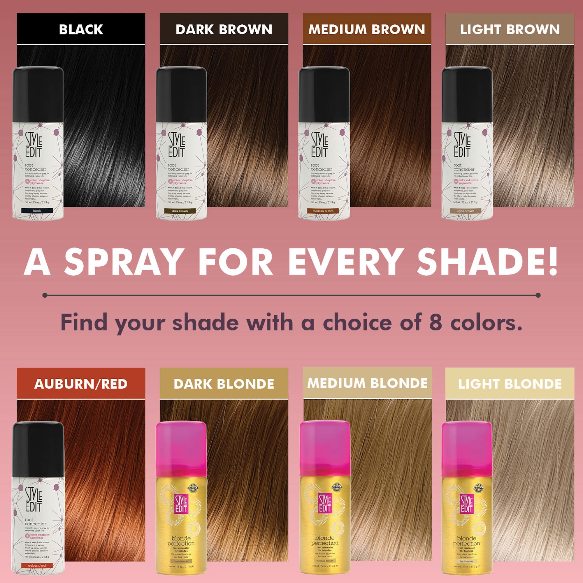 Foto 6 pulgar | Root Touch Up Spray Style Edit Para Cabello Castaño Medio - Venta Internacional.