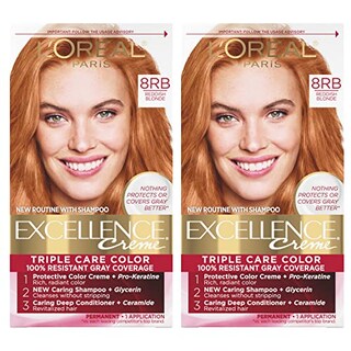 Foto 7 | Color De Cabello L'oreal Excellence Creme Rojizo Rubio, Paquete De 2 - Venta Internacional.