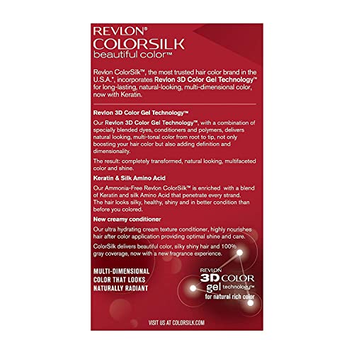 Foto 6 | Tinte Para El Cabello Revlon Colorsilk Beautiful Color 48 Burgundy, Paquete De 6 - Venta Internacional.