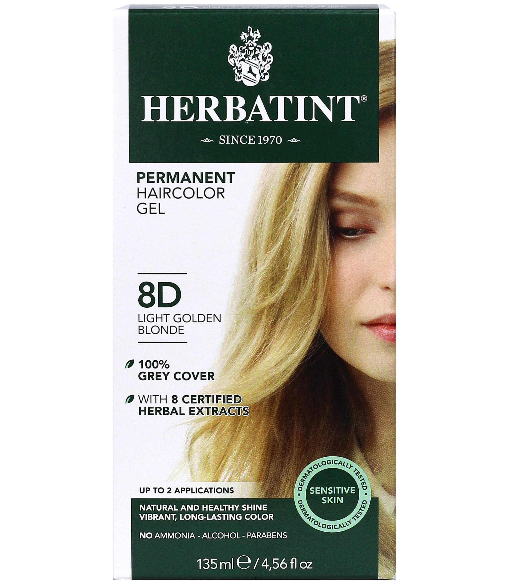 Foto 2 pulgar | Tinte Para El Cabello Herbatint 8d Light Gold Blonde 135 Ml Líquido - Venta Internacional.