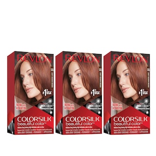 Foto 1 | Tinte De Pelo Revlon Colorsilk 55 Marrón Rojizo Claro 130 Ml X3 - Venta Internacional.