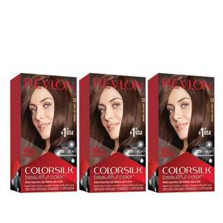 Foto 1 | Tinte De Pelo Revlon Colorsilk 33 Castaño Oscuro Y Suave 130 Ml X3 - Venta Internacional.